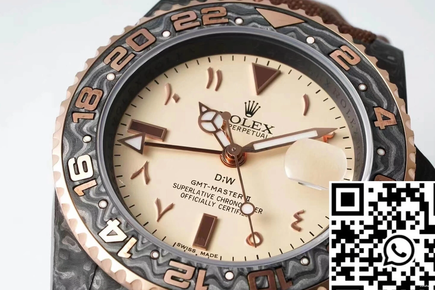 II GMT-MASTER Fiber Strap Fabric Diw Rolex Brown Carbon 0426